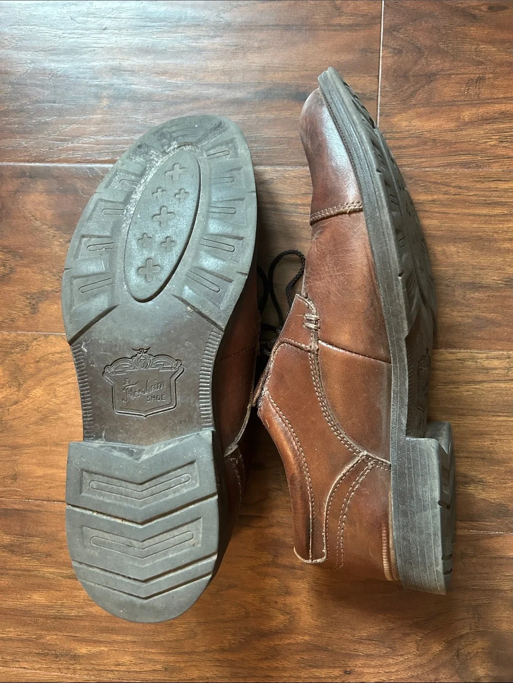Florsheim Brown Leather Cap-Toe Lace-Up Oxfords